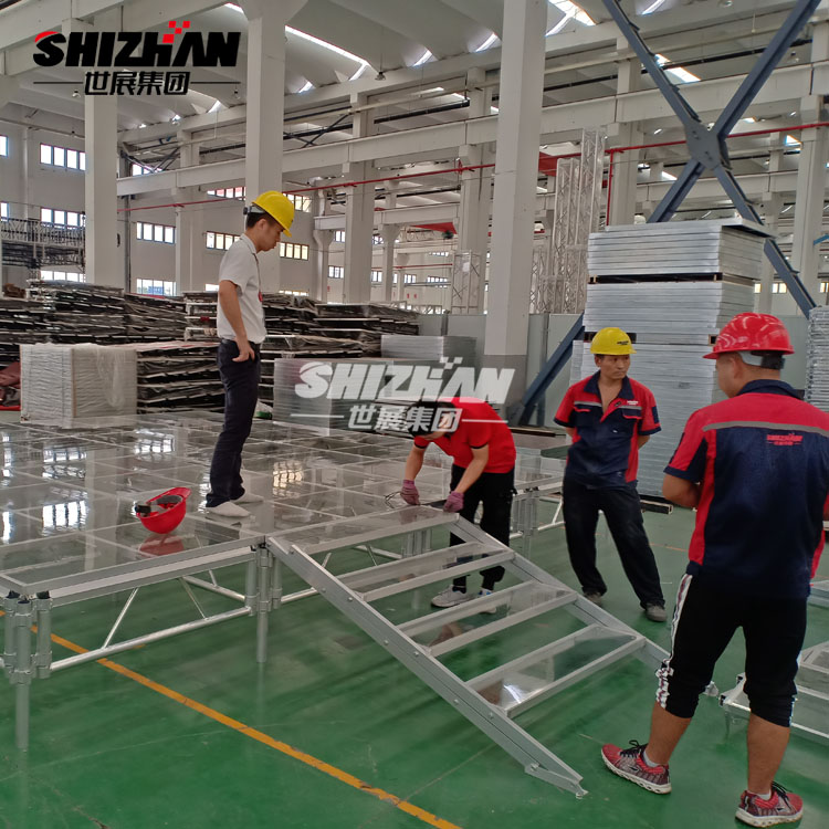 Outdoor Event Glass Stage Mobile Aluminum Assemble Portable Acrylic Stage Platform