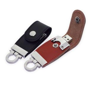 Quality Leather Keychain USB Flash Drives Logo Debossed Printing wholesale