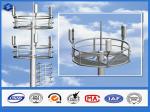 Q345 steel material monopole telecommunications tower 6 - 28 mm Thickness
