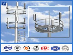 Quality Q345 steel material monopole telecommunications tower 6 - 28 mm Thickness wholesale