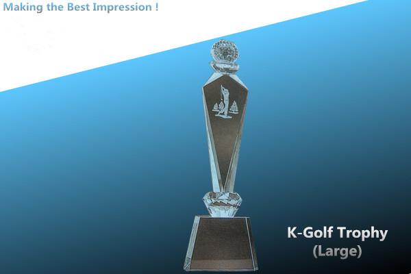 Glass trophy/glass awards/decoration made of glass/golf award/golfer award