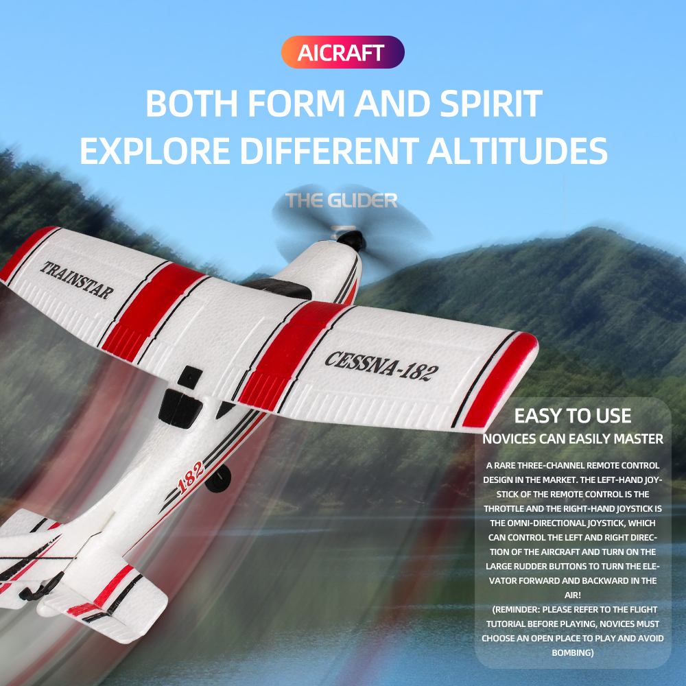 2.4g 2ch Outdoor Sport RC Flying Toys Electric Airplane Toys Remote Control Glider Plane for Children's Entertainment