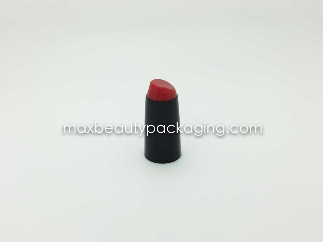 N2083 lipstick shape nail polish cap nail polish packaging double injection cap uv color coating available flat brush