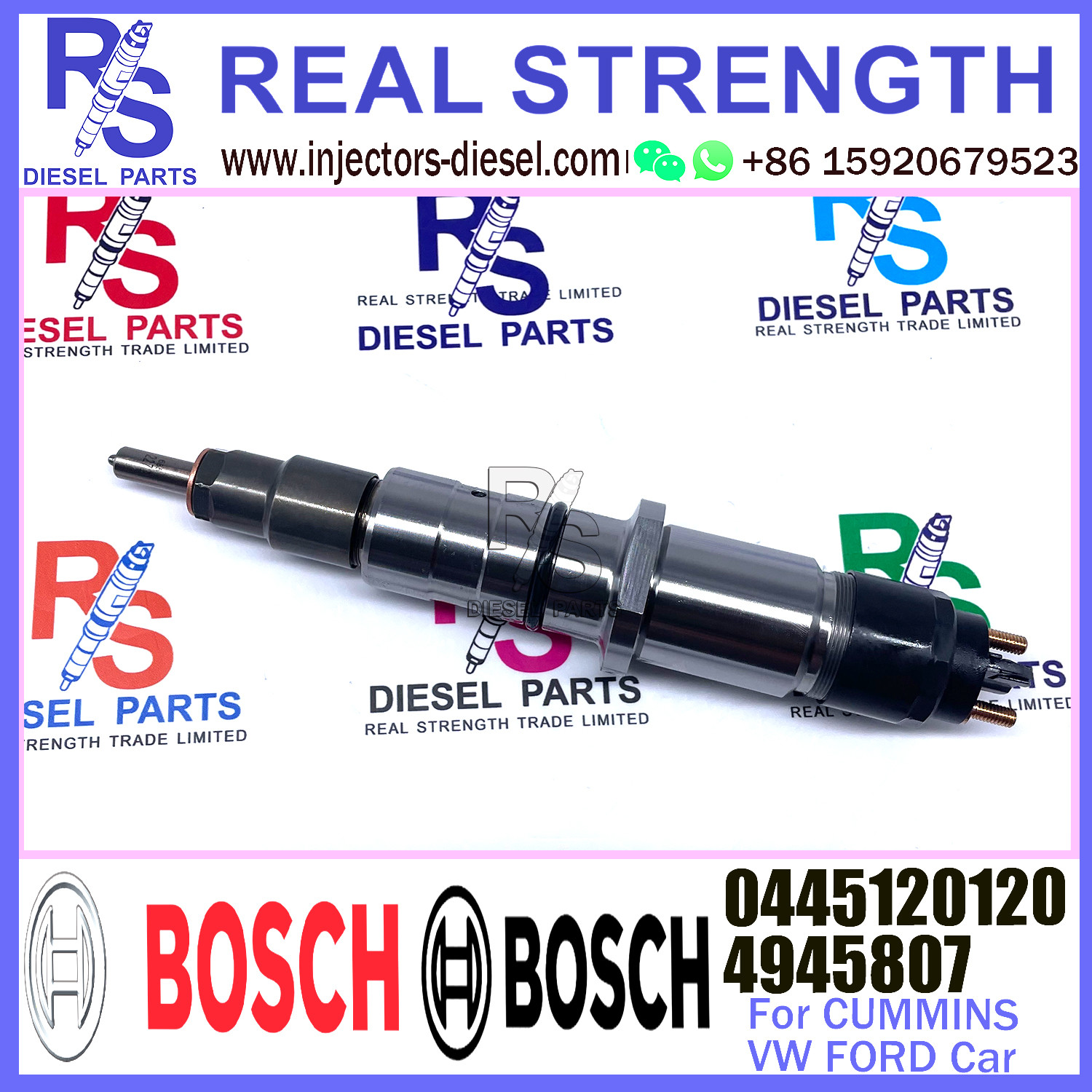 Diesel Engine Parts Common Rail Fuel Injector 0445120120 4945807 For CUMMINS VW FORD
