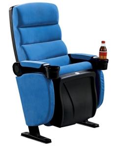 Quality Blue Fabric PP Theater Seating Chairs Movable Armrest Iron Metal Type wholesale