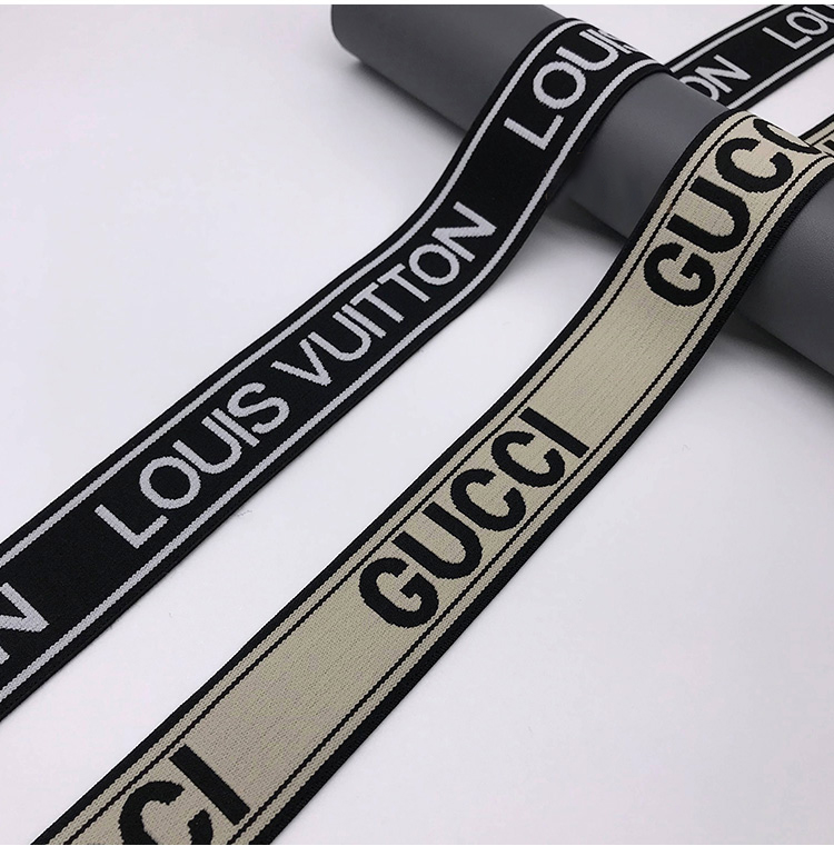 underwear elastic custom logo nylon jacquard ribbon waistband elastic jacquard band custom tape private label band