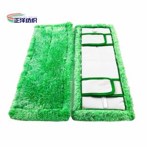 Quality 6&quot;X16&quot; Disposable Dry Mop Pads Green Floor Cleaning 800gsm Flat Mop Refill Pad wholesale