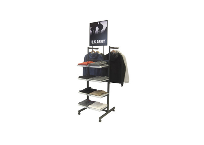 Durable Metal Industrial Clothing Rack , Easy Assembly Wall Mounted Clothes Rack