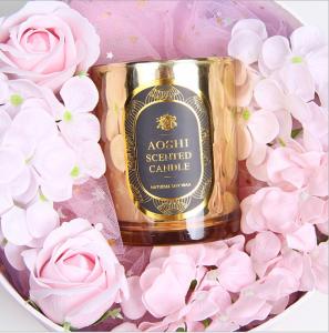 Quality Gold Glass Jar Room Scented Candles Electroplated Luxury Scented Candle wholesale