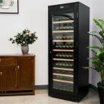 Single Zone Black Wood Drink Cabinet Lockable Kitchen Wine Cooler Furniture