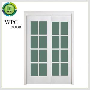 Quality WPC Interior Soundproof Glass Office Door , PVC Double Sliding Glass Doors wholesale