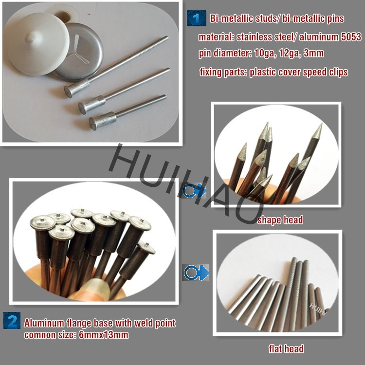 3mm Capacitor Discharge Bi Metallic Insulation Pin With Shaft