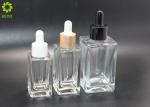 Luxury Cosmetic Essential Oil Bottles 30ml 50ml 120ml Flat Shoulder Square Glass