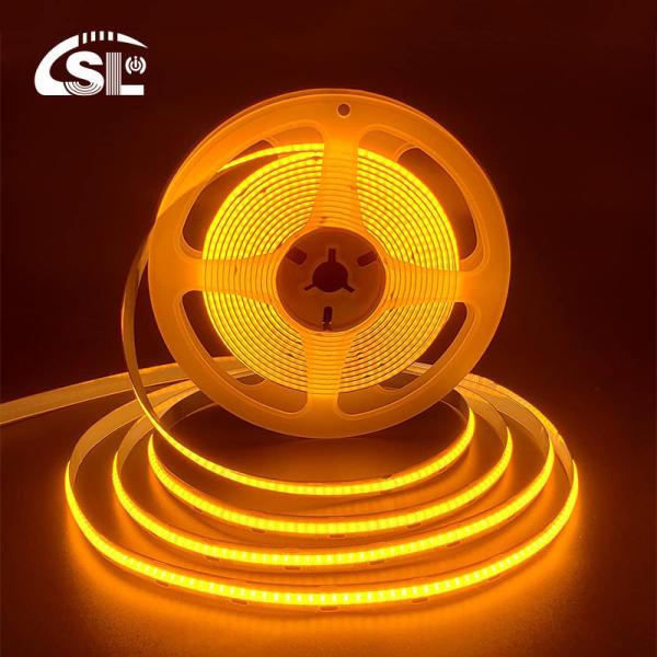IP20 12V 24V Flexible COB Led Strip Light 8mm 320Leds Orange Waterproof Strip