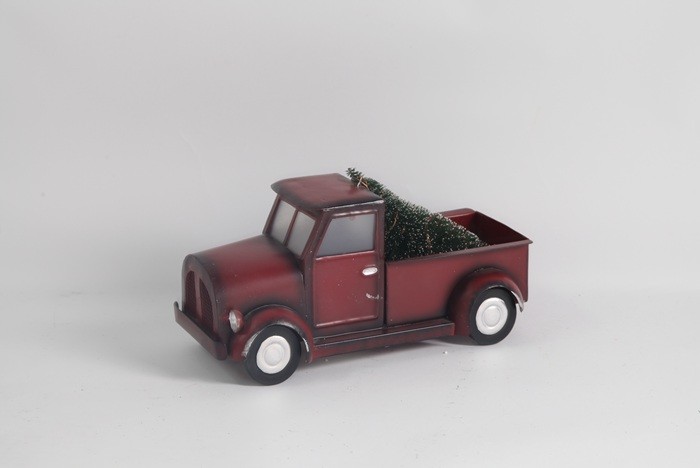 Indoor / Outdoor Metal Christmas Decoration Car Attached To Christmas Tree Customized