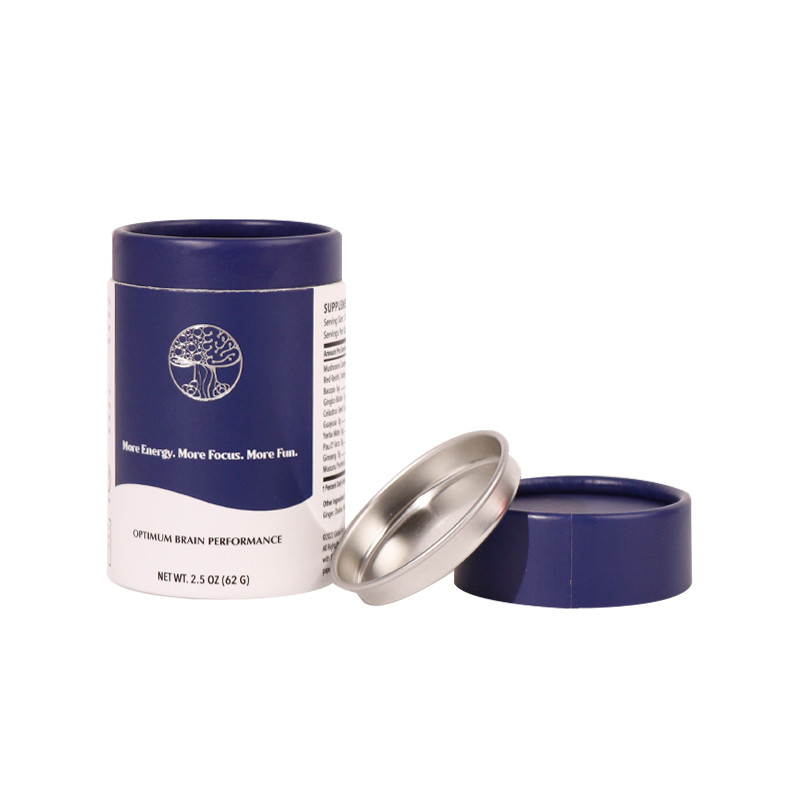 Round Biodegradable Kraft Paper Tube Packaging For Tea Thickened Bottom