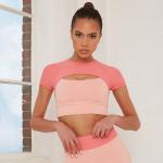 Set of sanded back double-layer bra zip top sports running fitness yoga dress