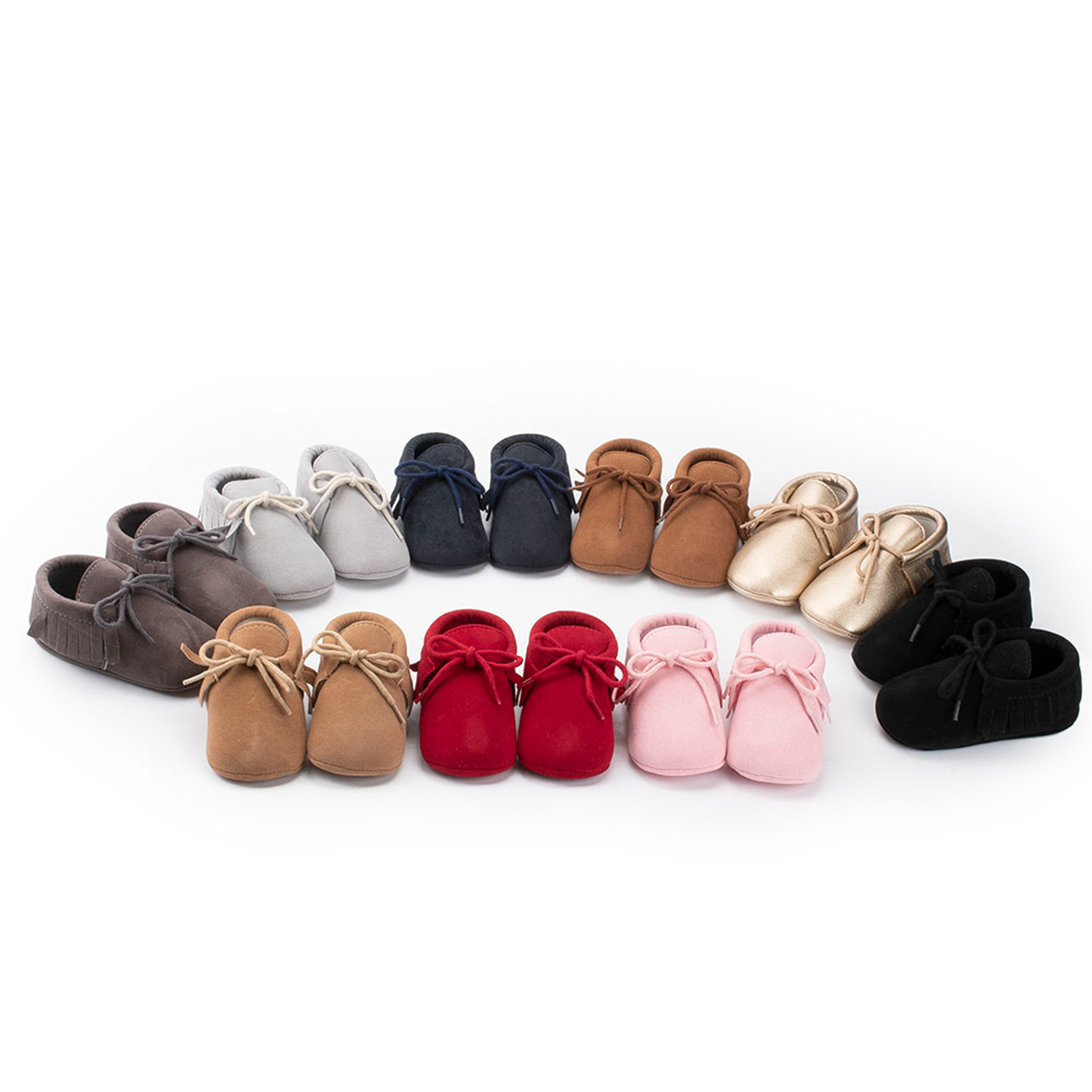Wholesale Faux suede tassel Anti-slip slip on moccasin infant Walking shoes Baby shoes