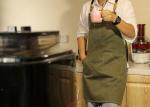 16oz Polyester Cotton Army Green Custom Barista Aprons