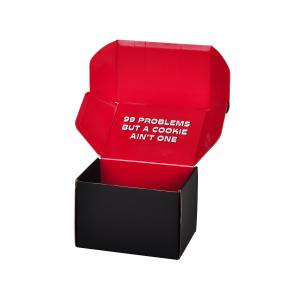 Quality Black Red Gift Cosmetic Packaging Box Double Sided Printing Glossy Lamination OEM wholesale