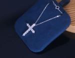 ODM 925 Sterling Silver Neckalce Diamond Cross Pendant Jewelry