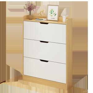 Quality MDF Modern Entryway Shoe Cabinet , H115cm 3 Tier Shoe Cabinet wholesale
