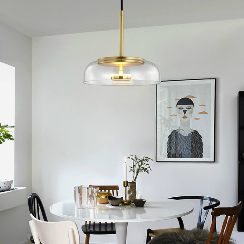 Modern Glass Pendant Lamps LED Bowl Nordic Lighting dinner table chandelier(WH-GP-41)