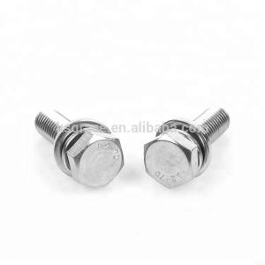 China Stainless Steel Hex Head And Spring Washer Combination Bolt DIN933 Assembly Hex Bolts With Nuts on sale