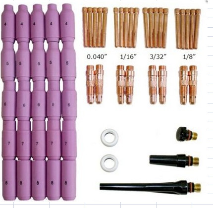 Welding Gun Parts Tig Consumables Kits 58PK High Durability For WP 17 18 26 Torch