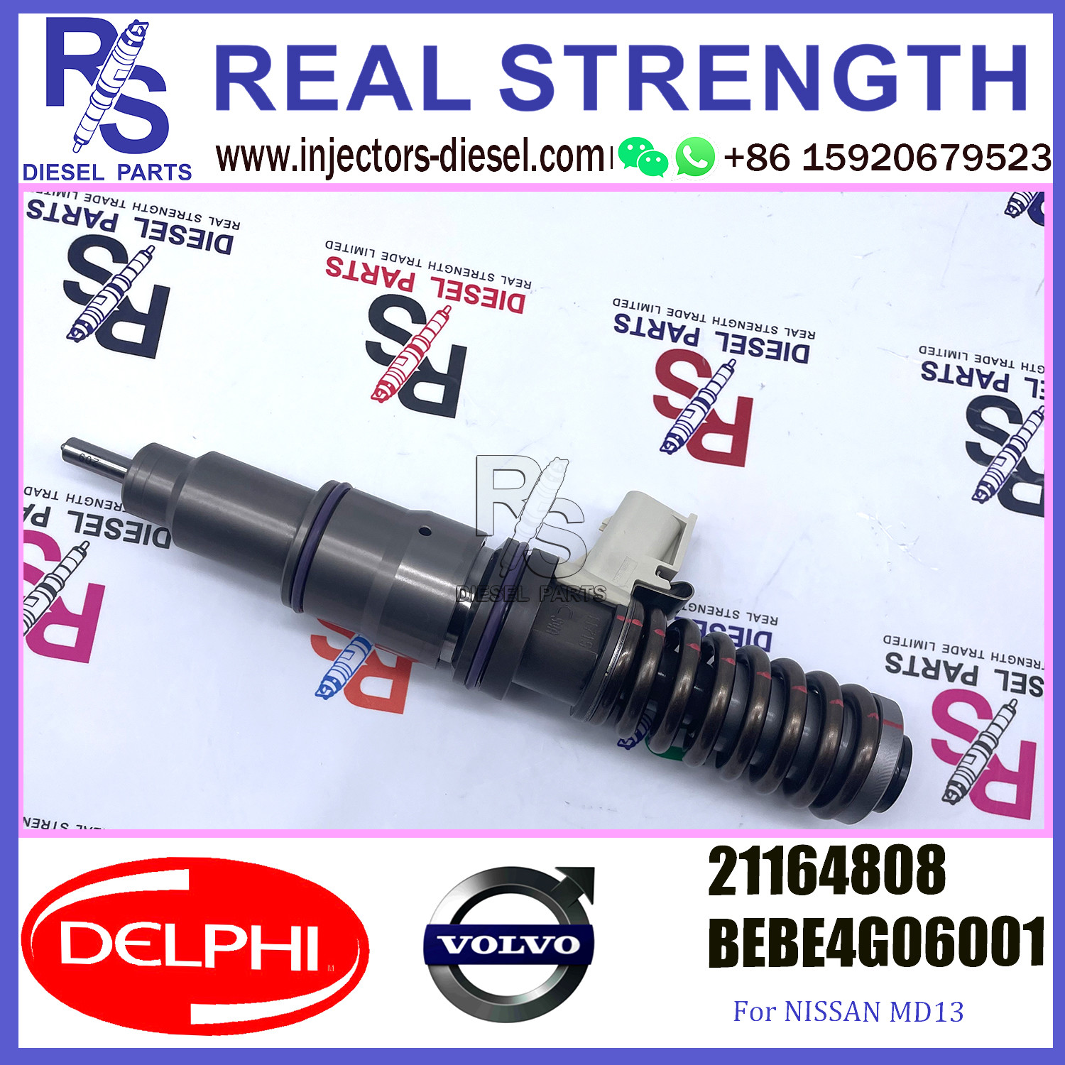 DELPHI 4pin injector 21164808 BEBE4G06001 Diesel pump Injector V-O-L-V 21164808 BEBE4G06001 E3.4 for NISSAN MD13