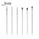 Jessup 6pcs Travel Makeup Brushes White Wood Handle