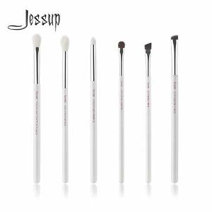 Quality Jessup 6pcs Travel Makeup Brushes White Wood Handle wholesale