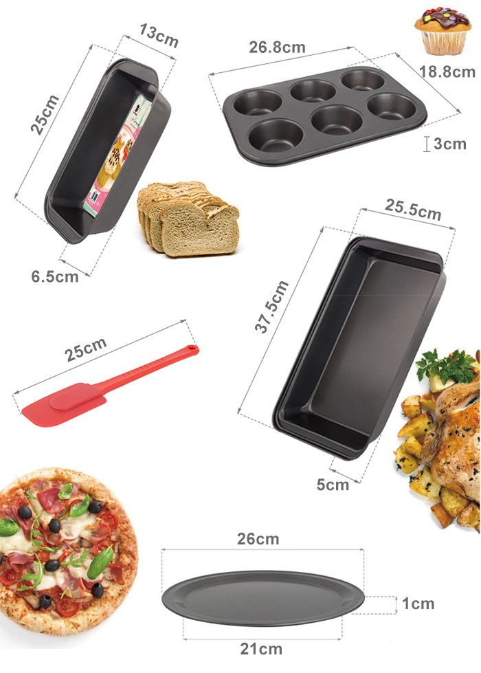 Carbon steel Ceramic coating Custom-Made Cake Mold waffle pan bakeware set cookie sheet,cooking brush