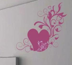 Quality Large Flowers And Hearts PVC Wall Sticker B115 Home Decoration wholesale