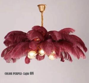 Quality Home Hotel 100cm X 100cm Ostrich Feather Ceiling Light wholesale