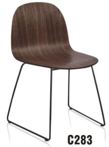 Quality modern home metal leg bent wood dining chair furniture wholesale