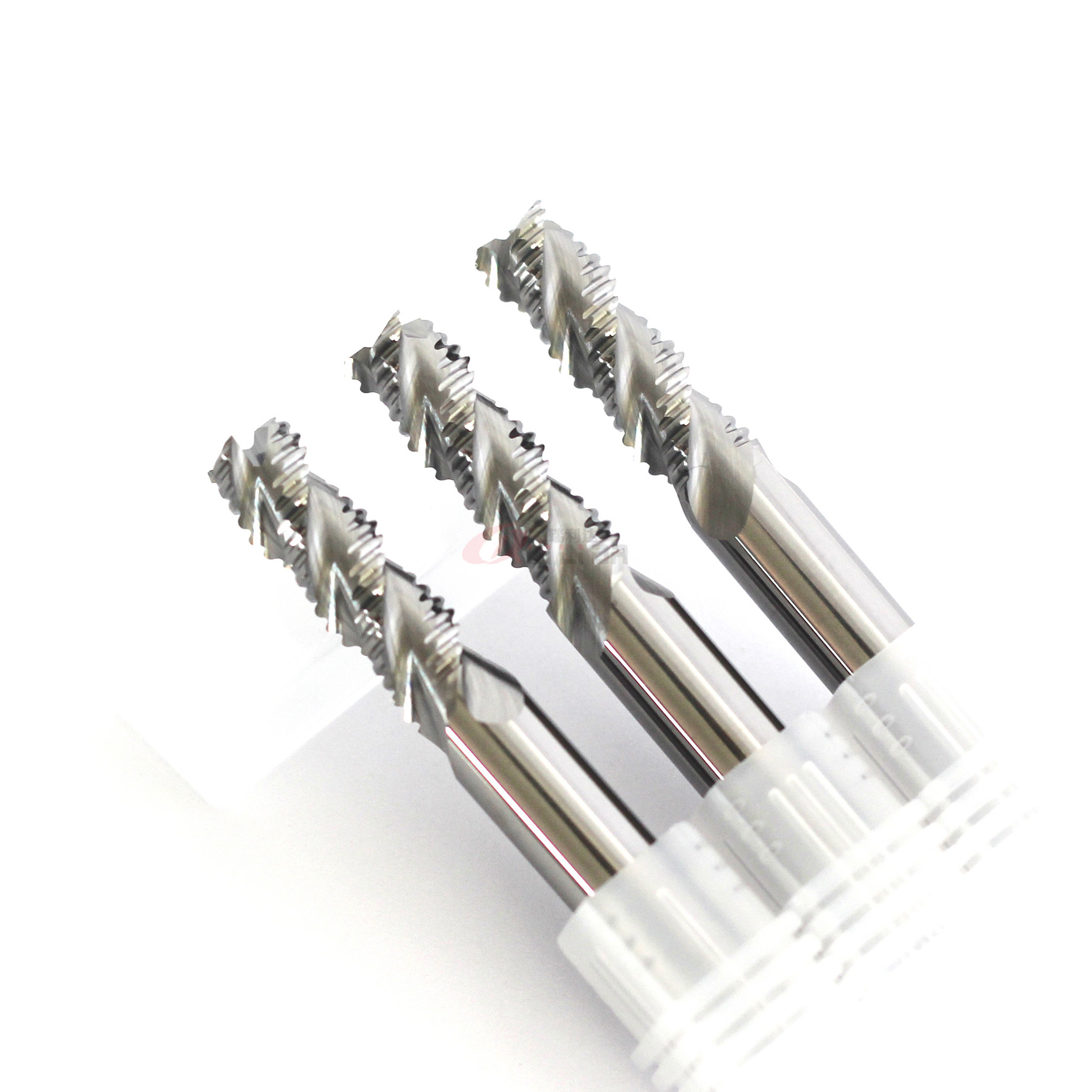 3/8" 5/16" 8mm Solid Carbide Roughing End Mill Coating For Aluminum 3 Flutes HRC50