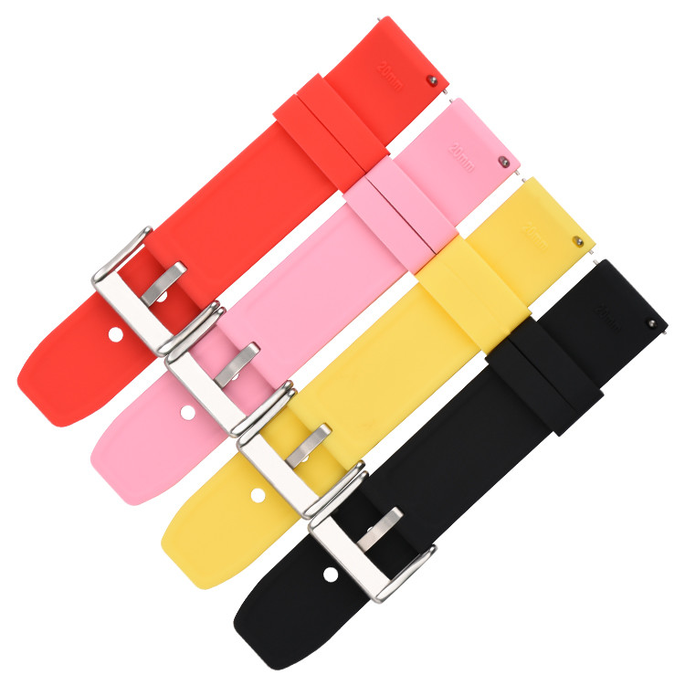 OEM Curved End Silicone Watch Band , Silicone Watch Straps 18mm