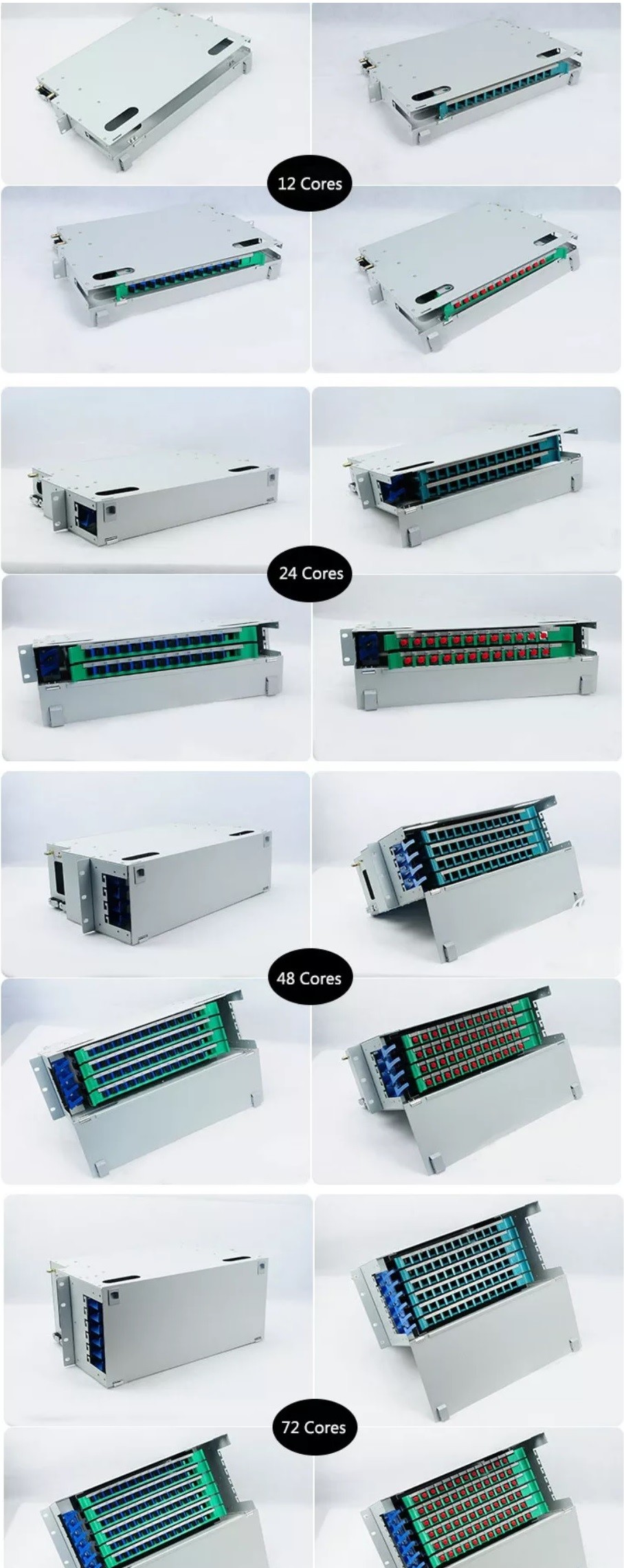 ODF 48 Port SC Fiber Patch Panel Rack Mount Multimode 48 Core