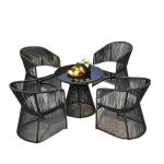 Outdoor wicker chair outdoor furniture garden set plastic resin chair and table