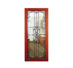 Wrought iron glass for wooden door