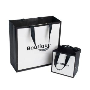 Quality Luxury Customized Printed Euro Paper Gift Bags With Logo Gravure Printing Ivory Board wholesale