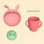 MHC Starter 6-12 Months Rabbit Baby Feeding Set Non Silicone Bpa Free Non Toxic