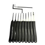 Stainless Steel Practice Padlock Set 9pcs Lock Opener Set Black
