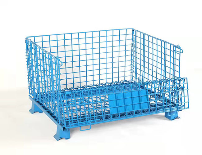 Plastic Spraying Logistics Turnover Wire Mesh Storage Cages 50x100 Movable