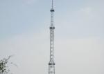 High Wind Speed Tv Antenna Pole Towers , 50m Silver Television Antenna Tower