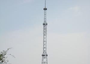 Quality High Wind Speed Tv Antenna Pole Towers , 50m Silver Television Antenna Tower wholesale