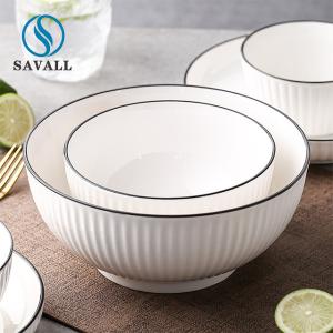 Quality Round Solid 8 Inch Cream White Pottery Dinner Plates wholesale