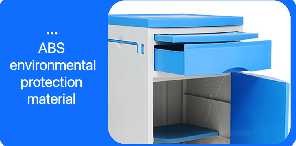 Medical ABS Thickened Plastic Hospital Bedside Cabinet in Customized Color for General