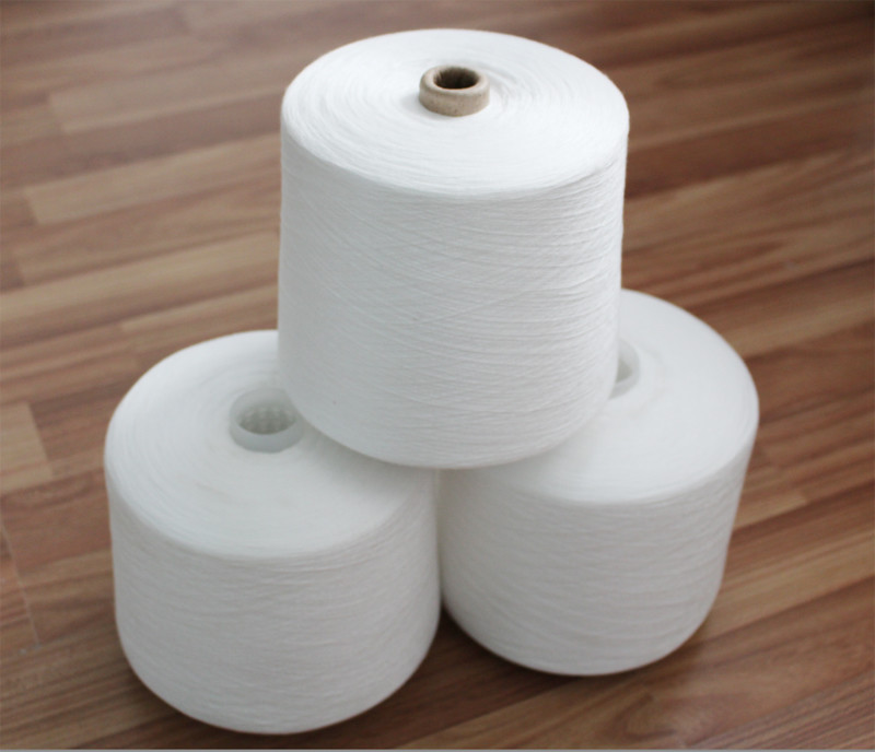100% Virgin Fiber 30s/2 30s/3 Spun Polyester Yarn Raw White Bright For Sewing Thread